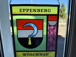 Glasbild Eppenberg Wöschnau Wappen gebraucht Zustand