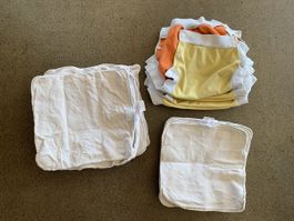 7x Stoffwindeln (lulu nature) und 11x Einlagen (Hamac)