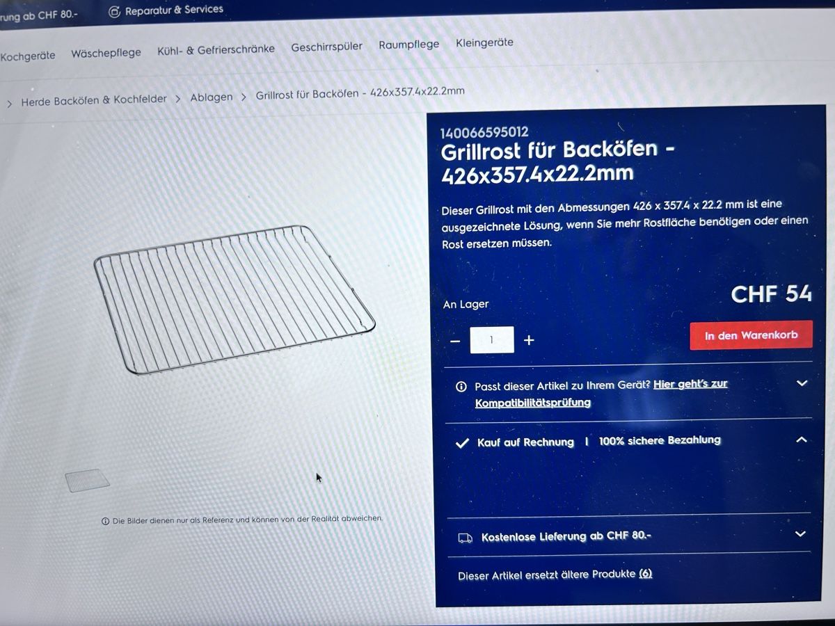 Electrolux Forni: Grillrost für Backofen Electrolux – Usato da Schliern b. Köniz venduto da need-it 5