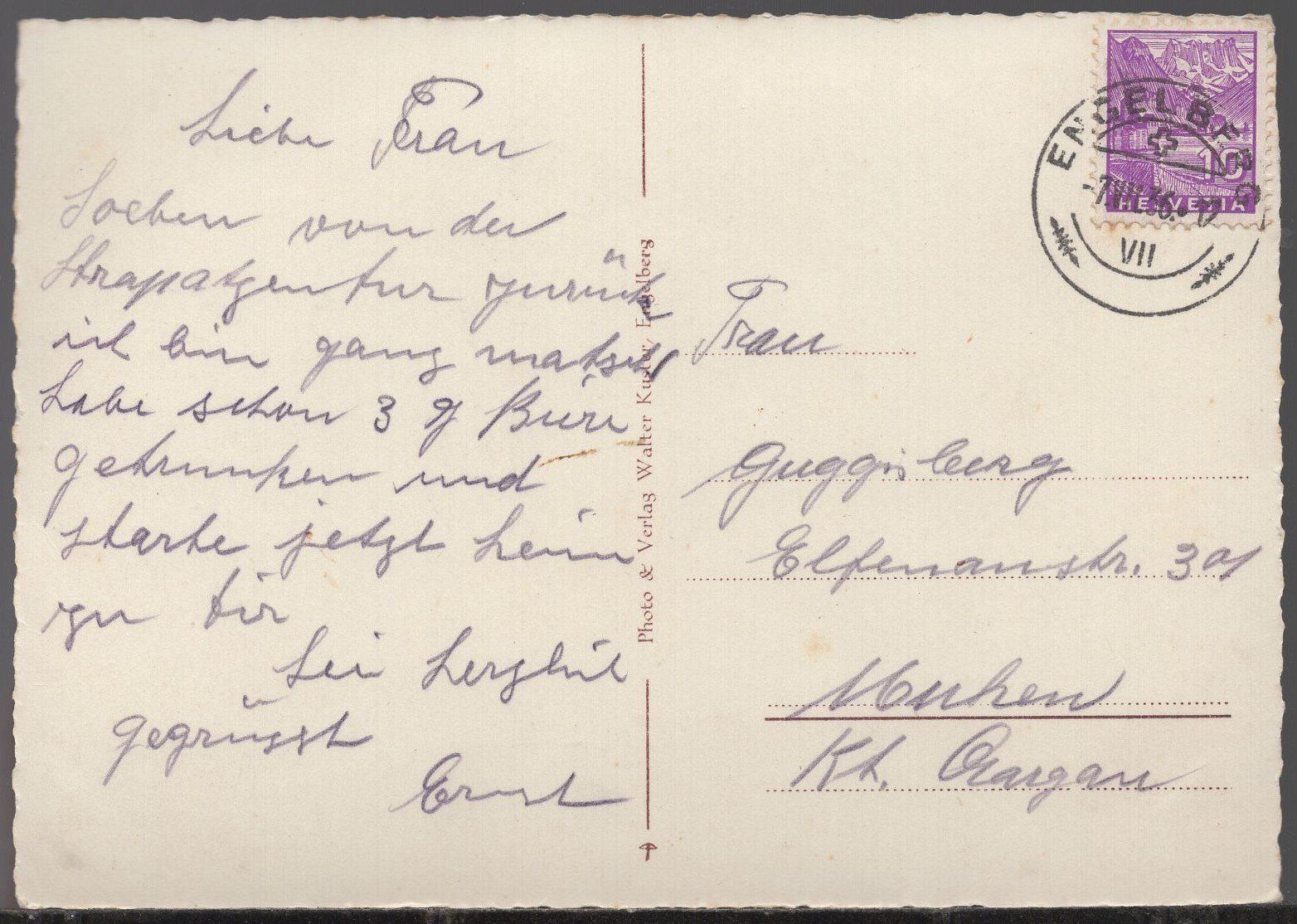 Ansichtskarten: ENGELBERG - TRÜBSEE – Gebraucht aus Aarau von kufi44 2