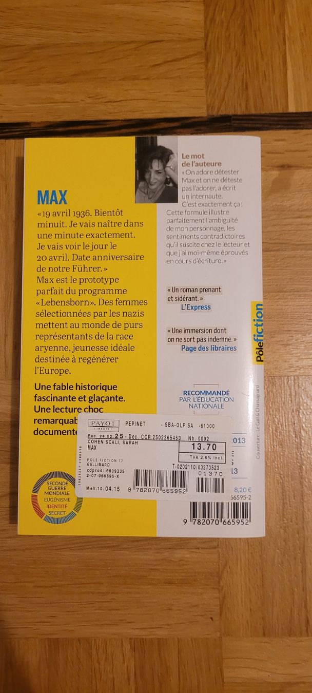 Libri: Max, par Sarah Cohen-Scali – Usato da Lausanne venduto da mar_82hp 1
