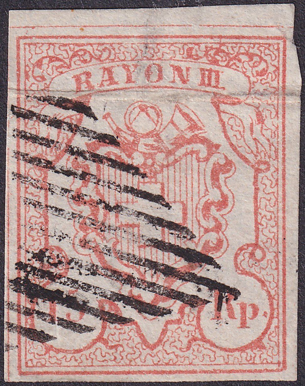 Tous les timbres: Rayon III, Nr.18, Type 2 (OL-II), breitrandig mit Bogenrand – D'occasion à Sursee par Luzernerraute
