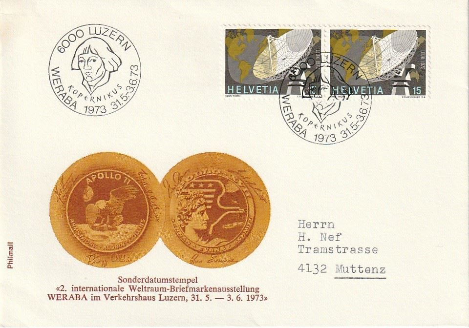 Alle Briefmarken: Sonderstempel WERABA 1973, Kopernikus – Gebraucht aus Aarburg von Aare10