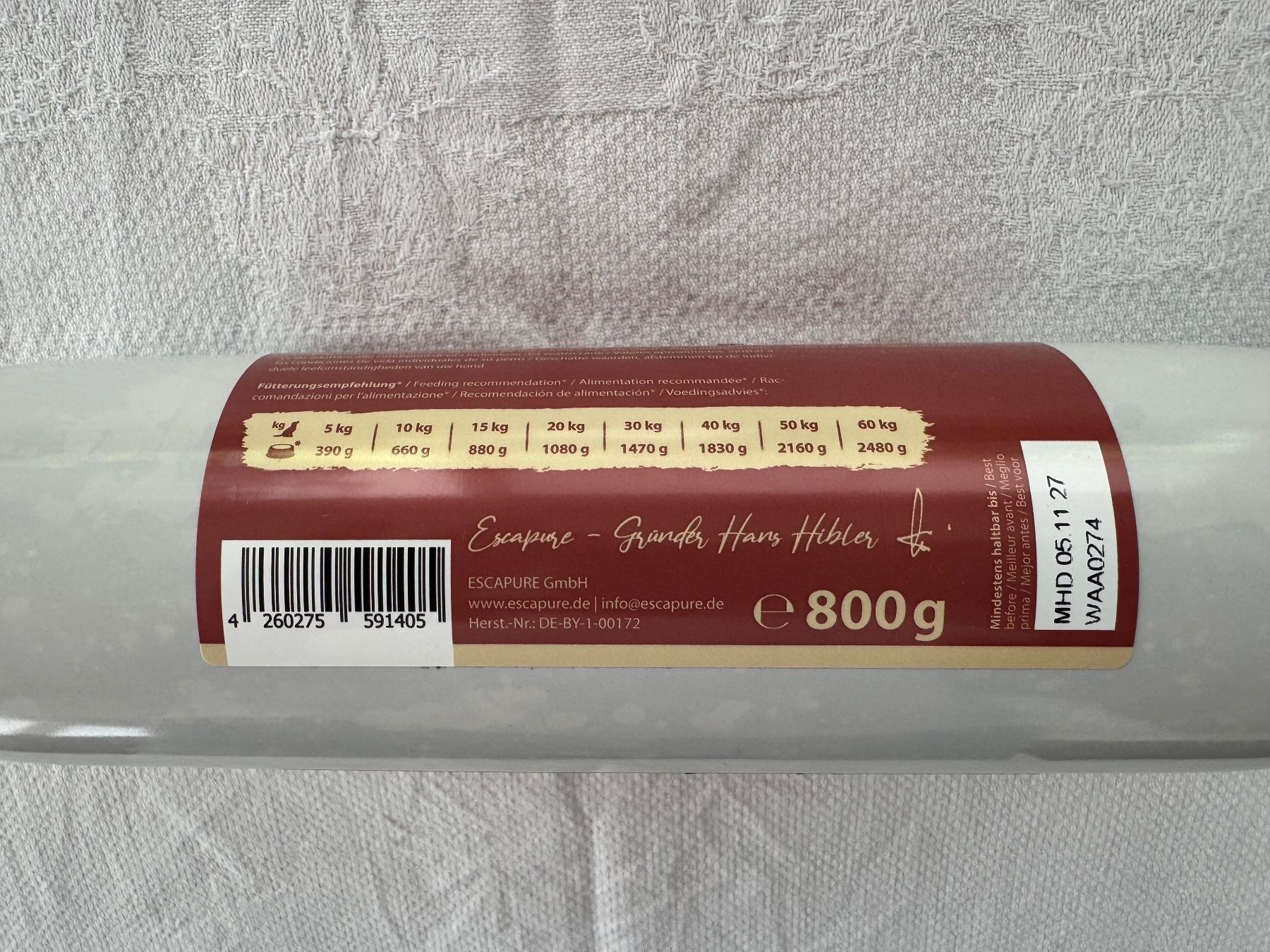 Nourriture: 7 x 800gr, ESCAPURE Hundewurst, Rind, 87% Fleisch – Neuf avec emballage d'origine à Wimmis par andi_p 1