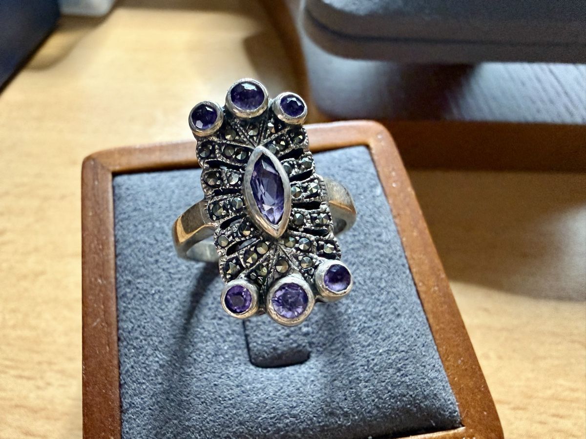 Ringe: Vintage 925er Silberring mit Amethysten - Größe 54-55 – Gebraucht aus Lamone von LaCantinaMagica 6