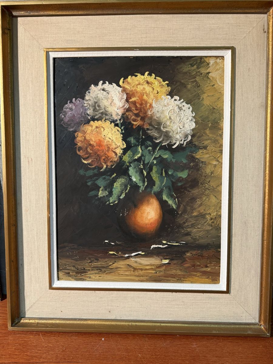 Dipinti: Tableau Fleurs d'automne signé, – Usato da Lausanne venduto da vas_cdb2