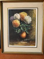 Tableau Fleurs d'automne signé,