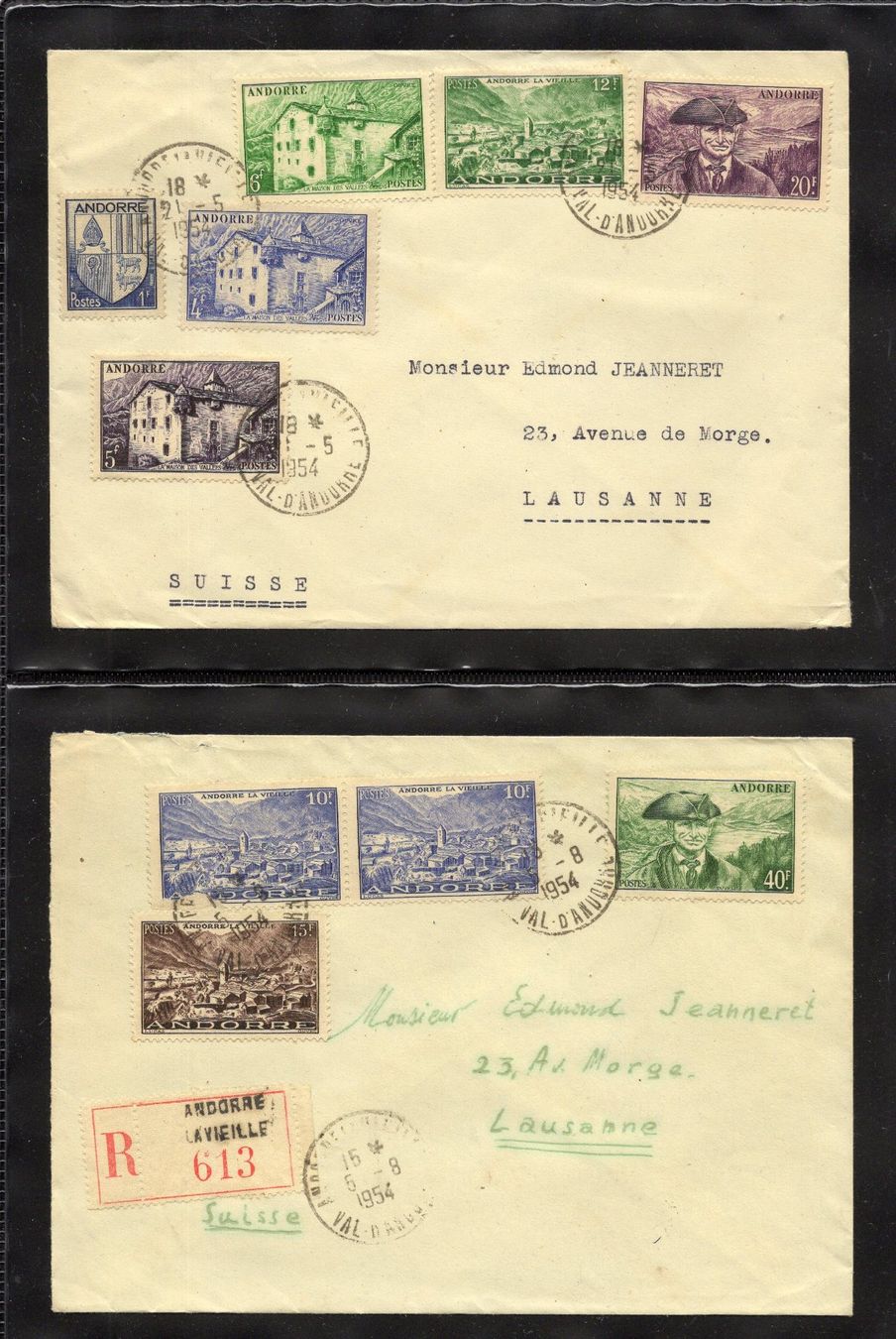 Tous les timbres: R6552  /  Andorre 4 lettres écrites – D'occasion à Ste-Croix par MONT-TAGNAC