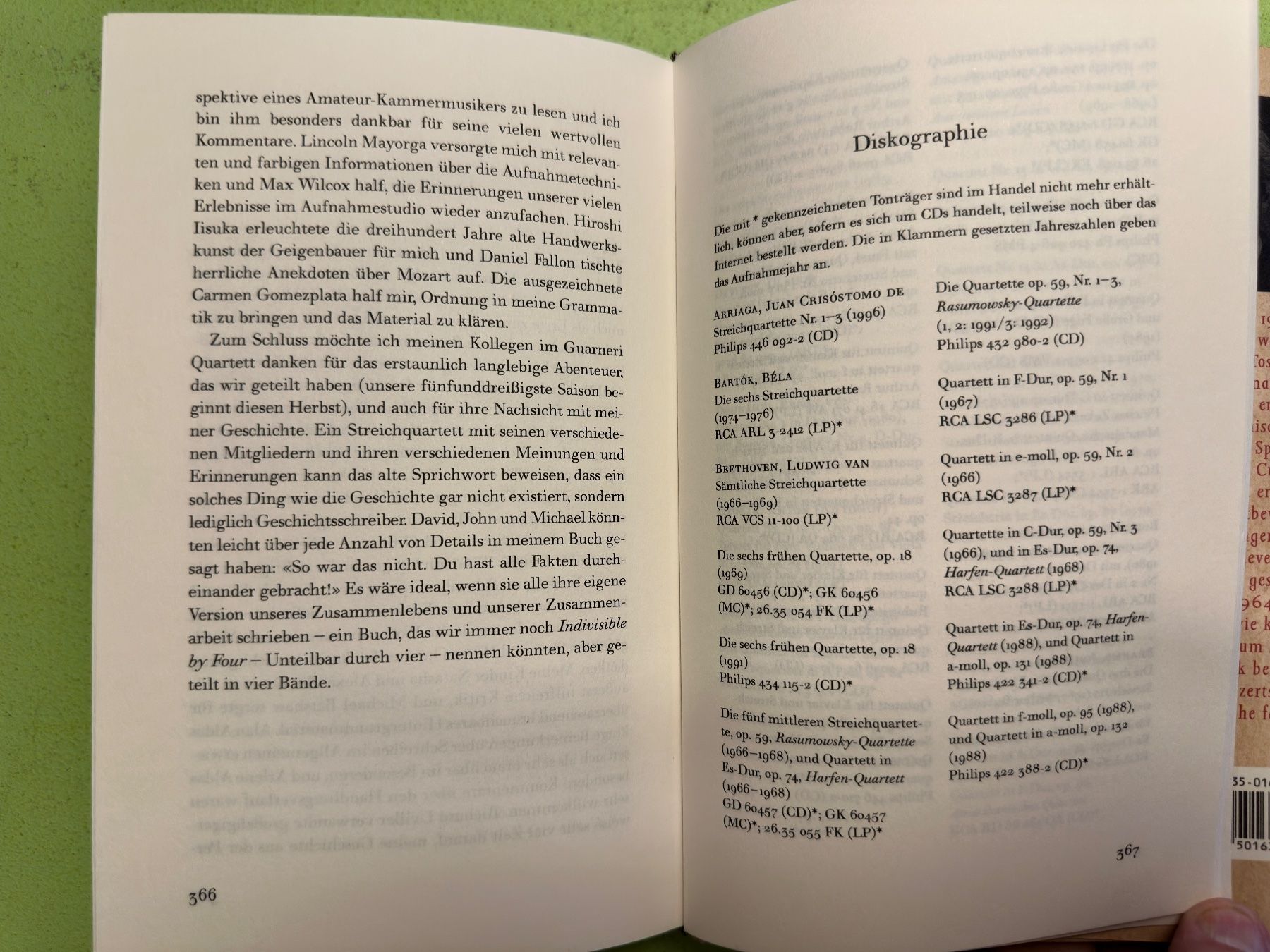 Libri: Arnold Steinhardt: Mein Leben zu viert. – Usato da Zürich venduto da allp 8