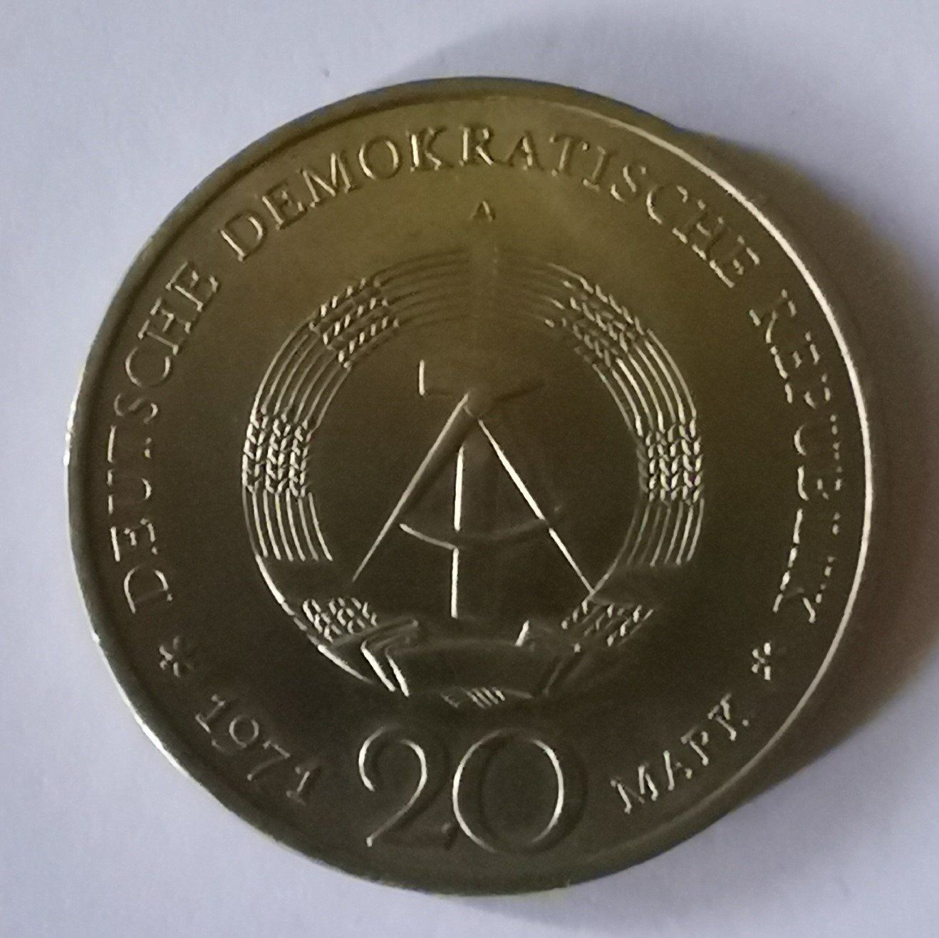 Toutes les monnaies: DDR 20 Mark 1971 Ernst Thälmann – D'occasion à Mönchaltorf par hiukset