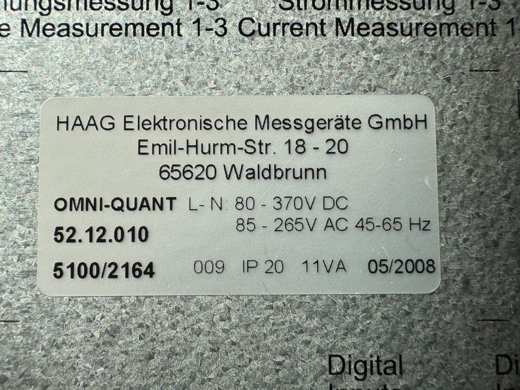 Componenti elettronici: HAAG Netzqualitäts-Analysator OMNI-QUANT – Usato da Näfels venduto da Madresue 4