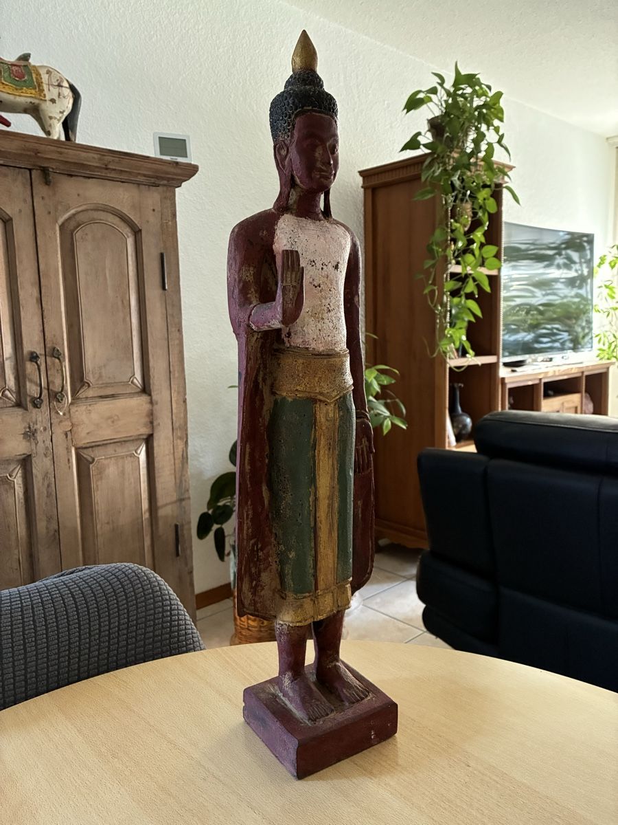 Sculture & Statue: Bouddha kmer du Cambodge en tek – Usato da St-Aubin-Sauges venduto da asianart 1