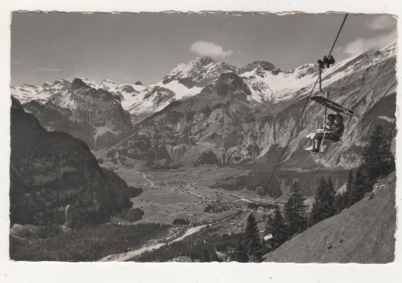 Cartoline postali: Ansichtskarte Sesselbahn Kandersteg-Oeschinen 1950 – Usato da Remetschwil venduto da Hofiii