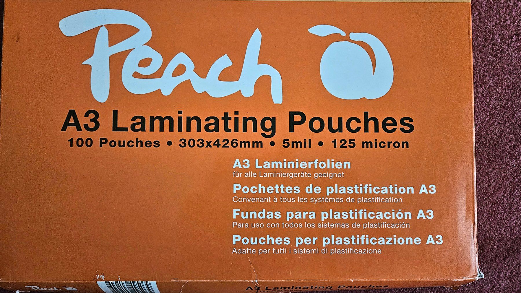 Laminiergeräte: 100 Pochettes de plastification A3 Peach neuf! – Neu und originalverpackt aus Cheseaux-Lausanne von fregate44 1