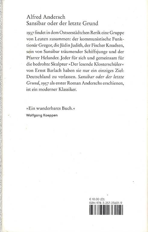 Bücher: Alfred Andersch: Sansibar oder der letzte Grund – Gebraucht aus Zürich von Scherzando 1