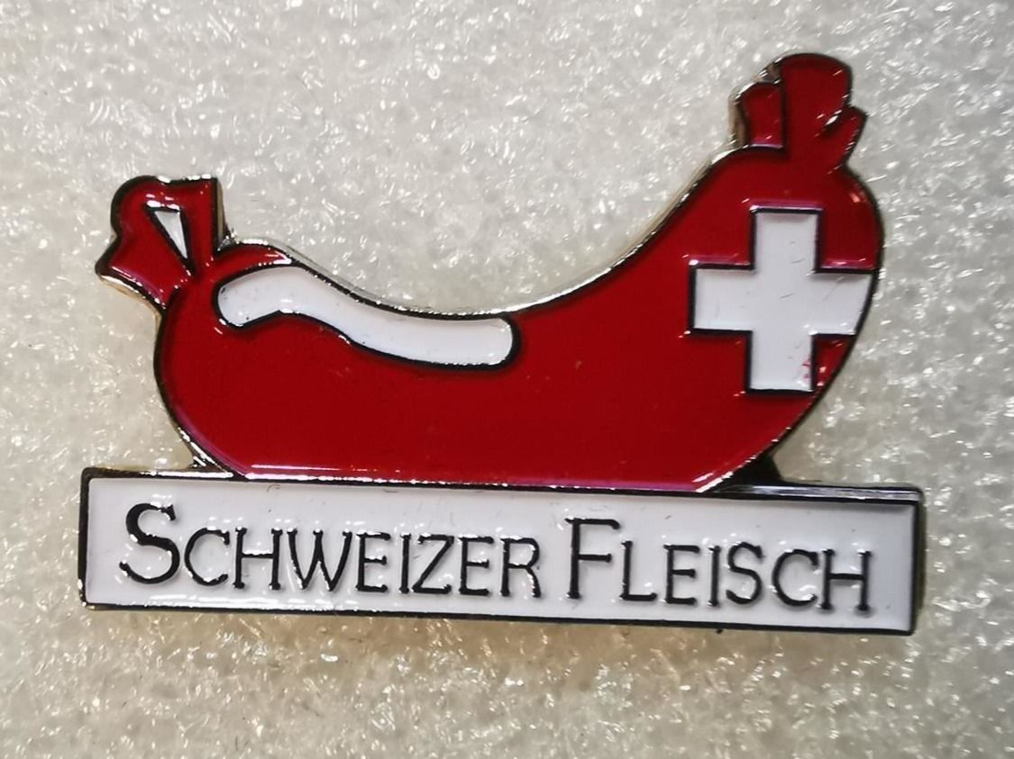 Placchette & Badge: Ansteckpin 29: Schweizer Fleisch – Usato da Oppligen venduto da Pin-Fall-Shop