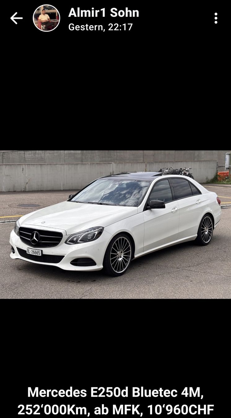 Mercedes-Benz Automobili: Mercedes E250 Cdi Automat Ab mfk – Usato da Liestal venduto da Ferid79