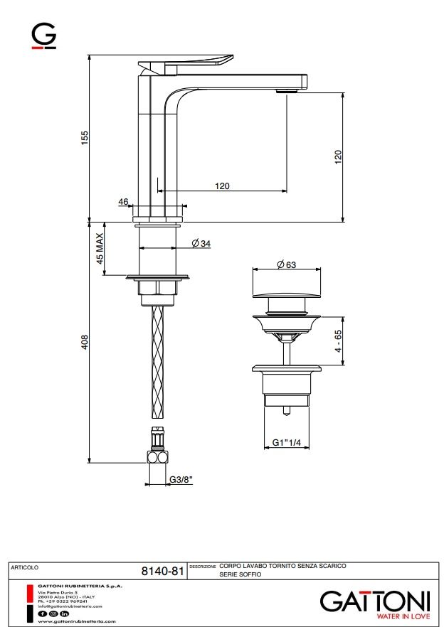 Rubinetteria: Gattoni Lavabo Faucet Chrome New Article 8140-B1 – Usato da Pully venduto da jer_kff6 1