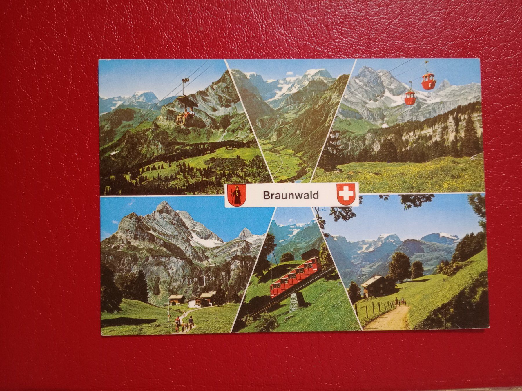 Ansichtskarten: Braunwald Glarus mehrbildrig mit Bahn – Gebraucht aus Küttigen von Melisch1000