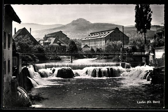 Cartoline postali: AK Laufen /Bern, Wasserfall, Brücke – Usato da Berlin venduto da bartko-reher