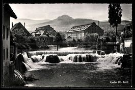 AK Laufen /Bern, Wasserfall, Brücke