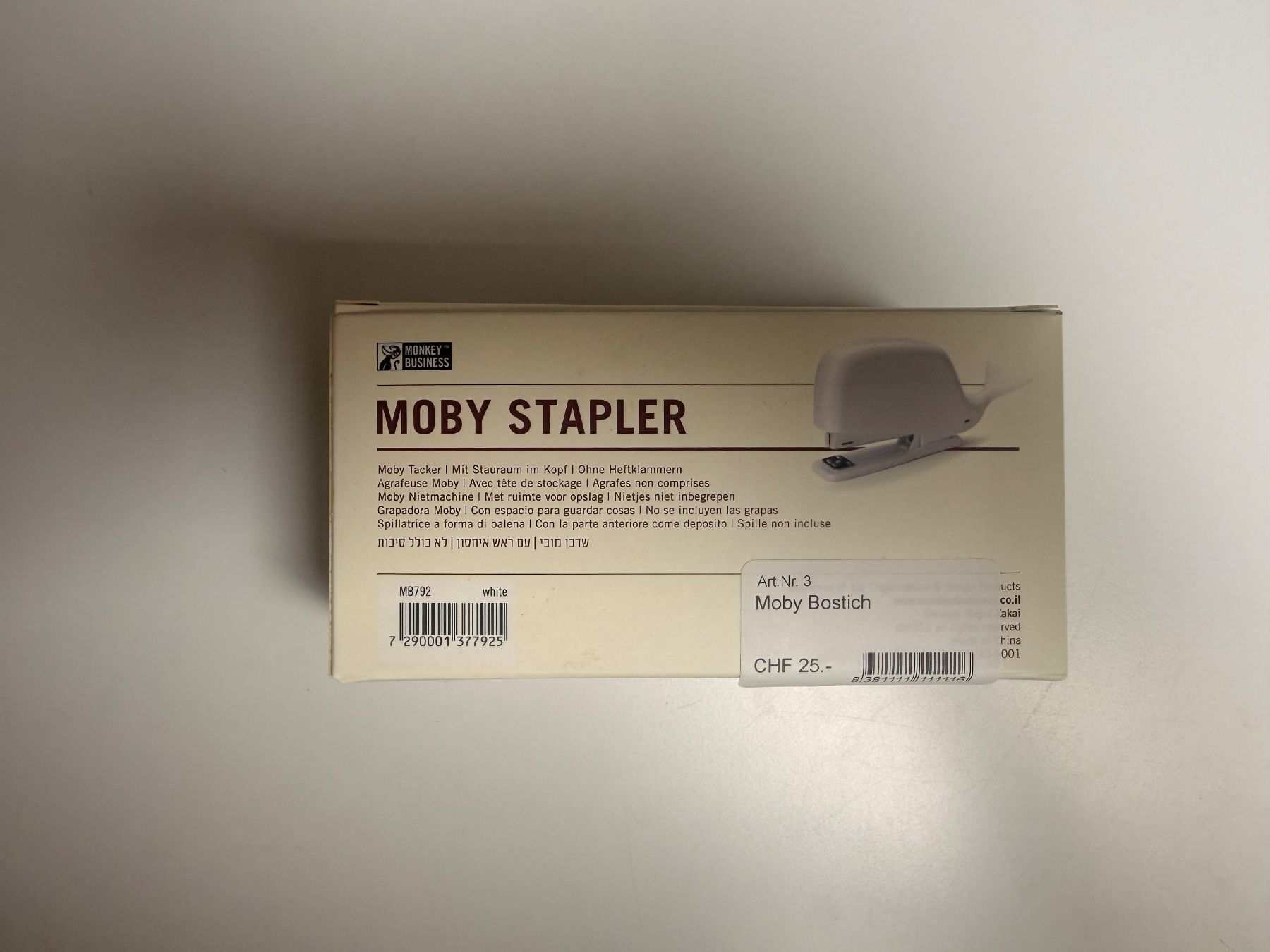Tutti gli attrezzi: Moby Stapler weiss mit Aufbewahrung, neu – Nuovo e nell'imballaggio originale da Zug venduto da isdach 1