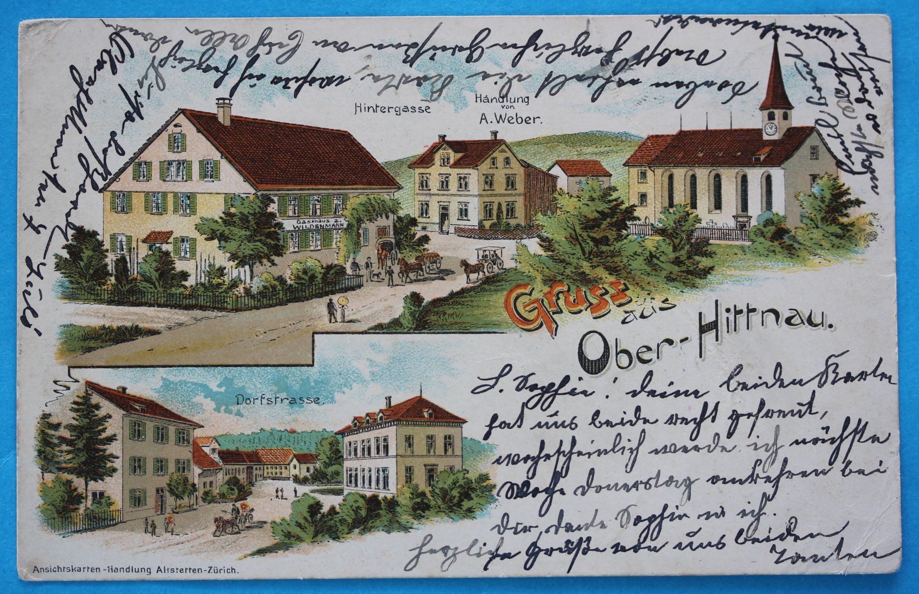Ansichtskarten: OBER - HITTNAU LITHO AK – Gebraucht aus Lotzwil von pirolh