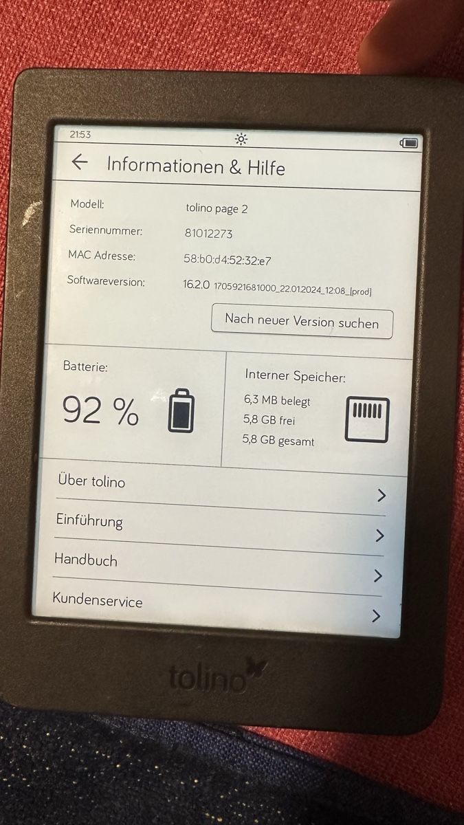 Tolino Tablet PC: E-Reader Tolino Page 2 schwarz mit Ladekabel gebraucht – Usato da Thun venduto da James_VI 2