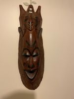 Masque africain authentique en bois, sculpté à la main
