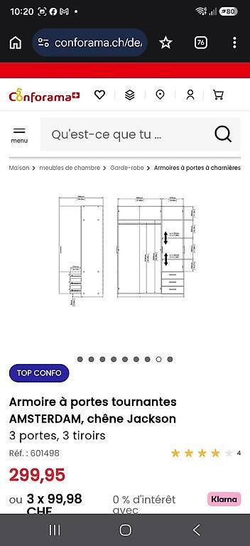 Armadi: Armoire à portes battantes AMSTERDAM – Usato da Renens VD venduto da ced_b62x 3