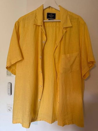 Chemise Portuguese Flannel  100 % lin  Jaune  XL