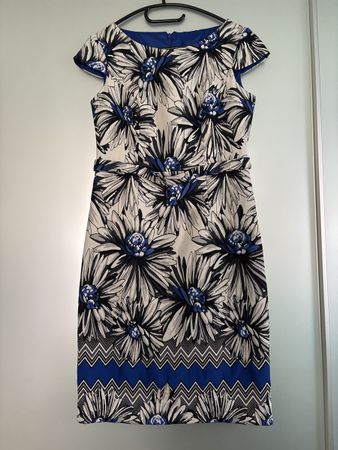 Sommerkleid Blumen blau/weiss Gr. M elegant 👗🌷🌞