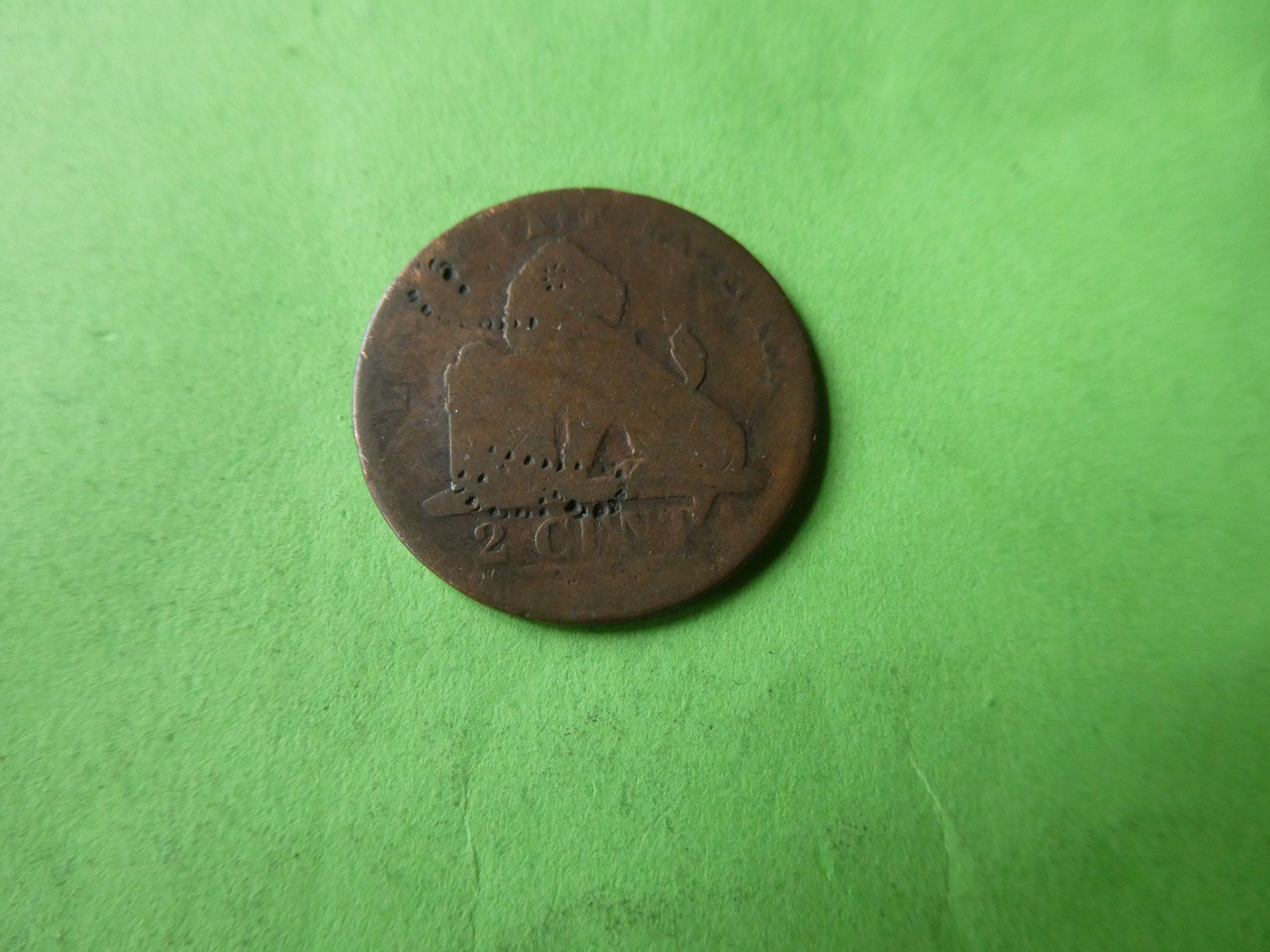 Alle Münzen: Belgien 1883, 2 Centimes – Gebraucht aus Hinterforst von Rohusri