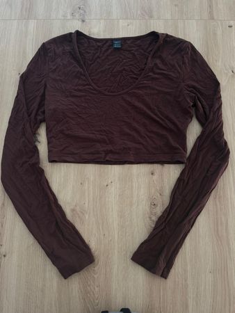 Lot de crop top à manche longue brun et noir Shein - M