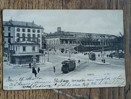 Alte PK / Geneve - La Gare Gelaufen 1904