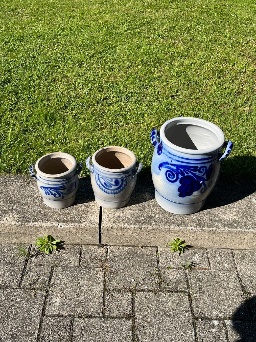 Vasi per fiori: Blumentöpfe Set, Steingut, Vintage, 3 Stück – Usato da Montlingen venduto da Giardini13