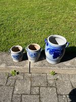 Blumentöpfe Set, Steingut, Vintage, 3 Stück