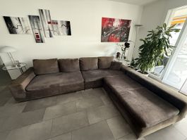 Grosse Minotti Eckcouch / Sofa, Top Zustand, Braun.