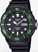 Armbanduhr Casio Quartz schwarz grün WR100M neuwertig
