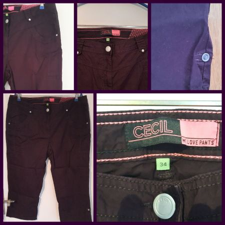 ***CECIL*** Sommerhose dunkelrot/lila Gr. 44/22