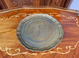 Jugendstil Wandteller Messing Antik Zierteller