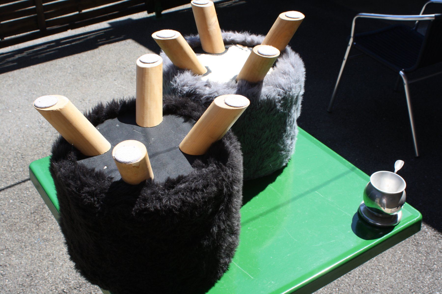 Sgabelli: 2 HOCKER PLÜSCHHOCKER – Usato da Wauwil venduto da Pneuedy 6