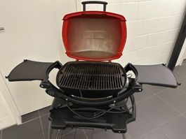Weber Elektrogrill Q140, rot, für Balkon oder kleine Gärten