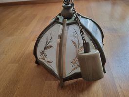 Vintage Hängelampe mit Blumenmuster - Top Zustand!