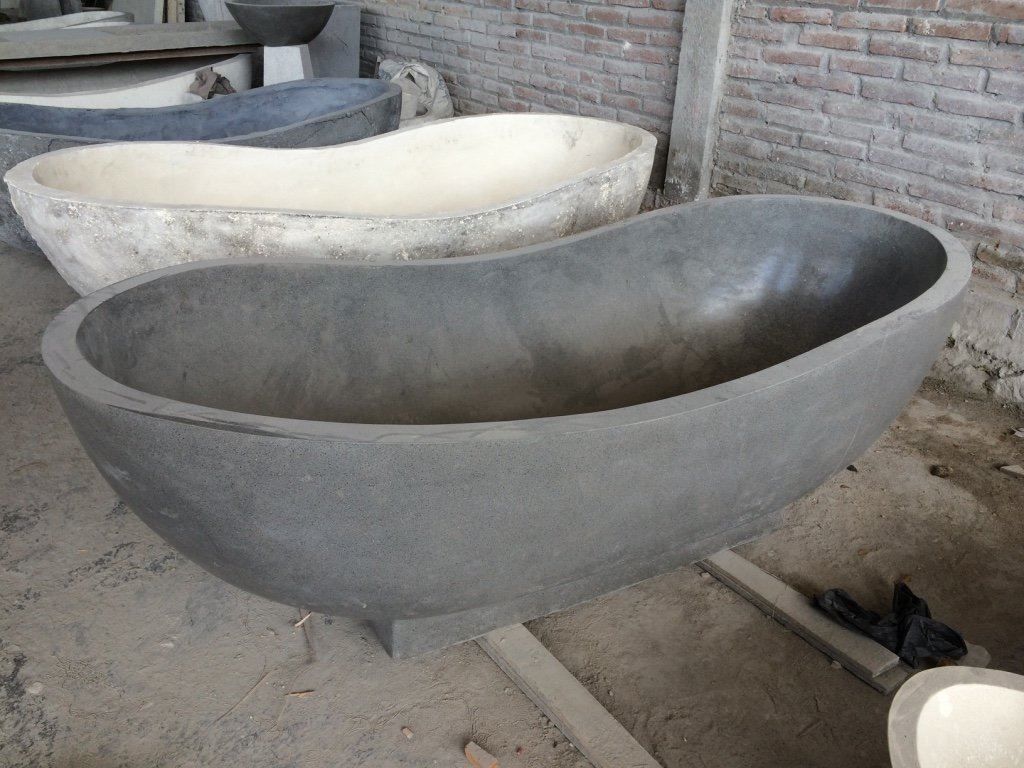 Vasche da bagno: Freistehende Badewanne Terrazzo Stein – Nuovo e nell'imballaggio originale da Daisendorf venduto da Wohn-Kult
