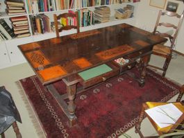 Hist. Holz-Tisch Intharsien Alpine Chic Rustico Landliebe