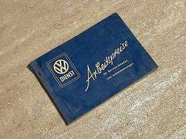 VW Arbeitspreise Heft von Arbeiten an alle Modellen 1954