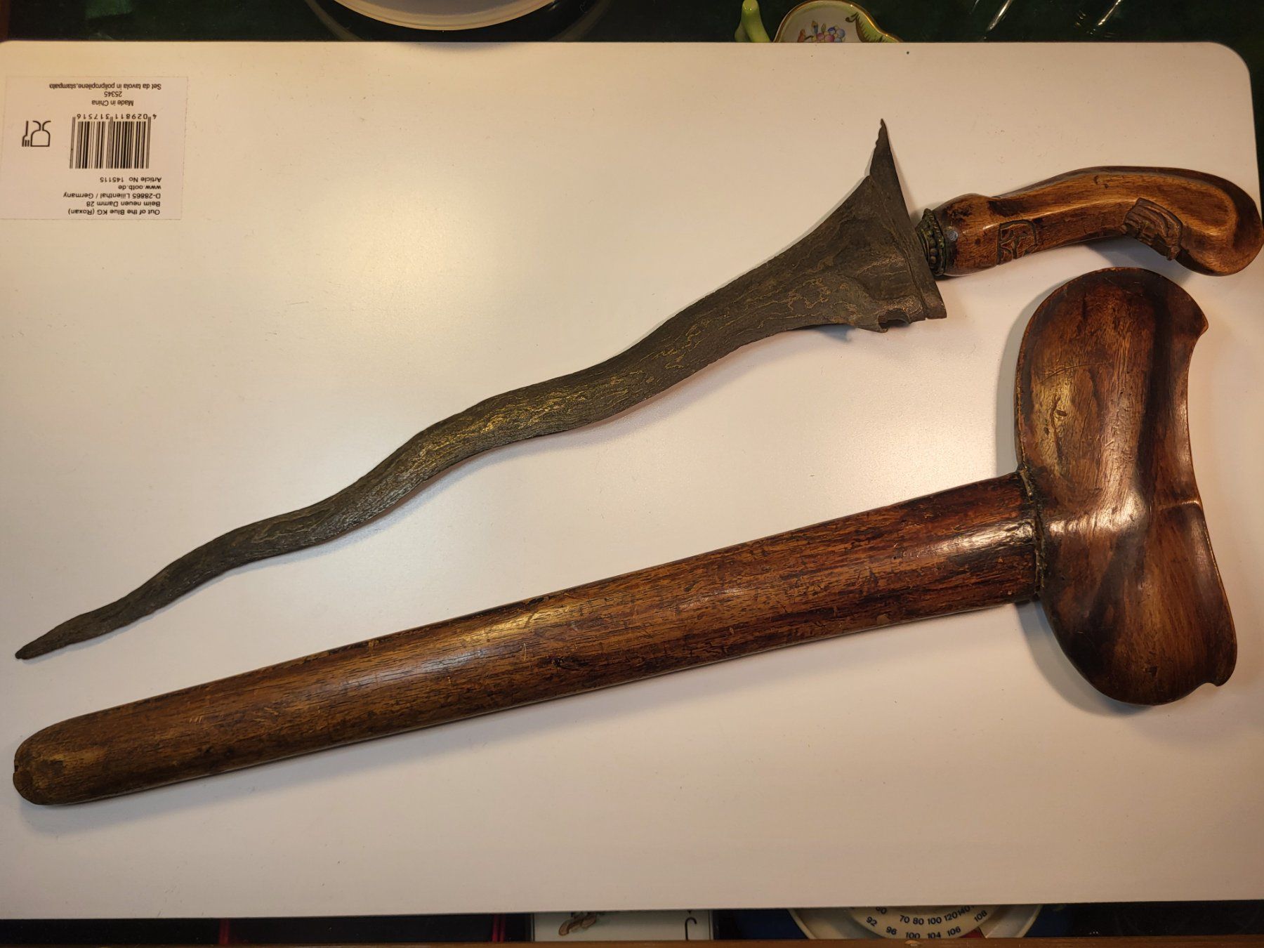 Posate: Indonesisch java kris dolch messer antik damast damaszener – Usato da Turbenthal venduto da kai_6277 1