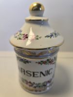 Limoges Apotheker-Dose "Arsenic" mit floralem Dekor, 