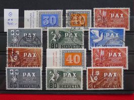 1945, "Lot" PAX-Marken auf Karte: Kat: 485.- günstig !